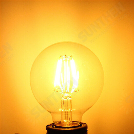 G80 E27 6W Warm White COB LED Filament Retro Edison Bulbs 220V