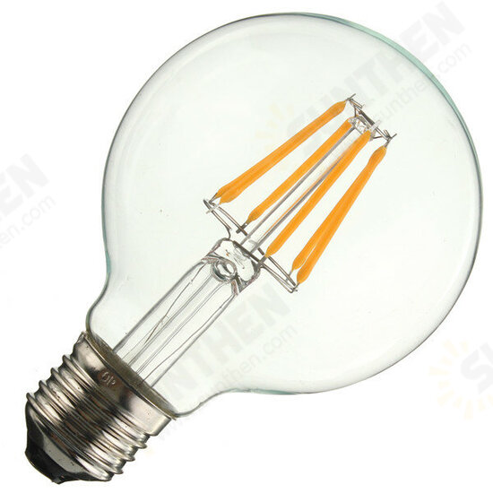 G80 E27 6W Warm White COB LED Filament Retro Edison Bulbs 220V