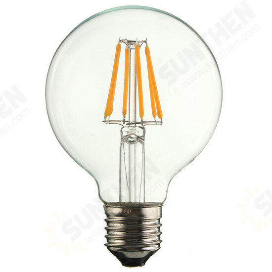 G80 E27 6W Warm White COB LED Filament Retro Edison Bulbs 220V