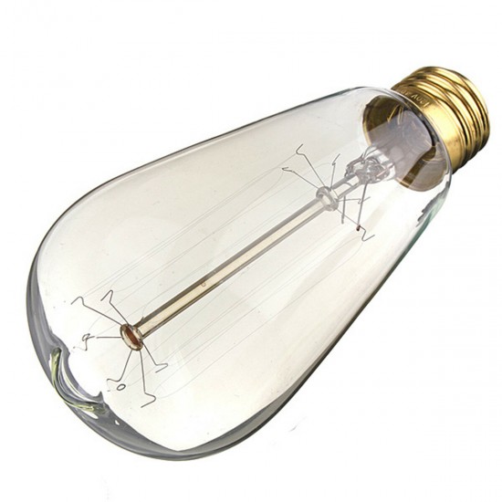 2Pcs/Pack E27 Edison Incandescent Bulb Vintage Lamp Filament Retro ST64 40W 110V Warm White Ideal for Decoration Antique Light Fixture