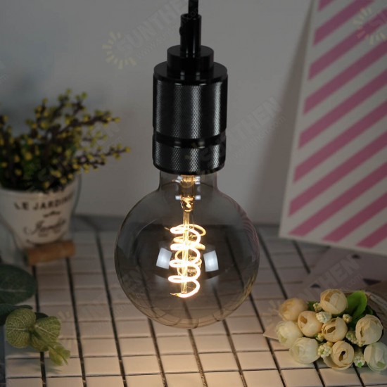 Lighting Designer AC220 E27 2700K 4W G95 Dimmable LED Incandescent Light Bulb Smoky Gray Glass Edison Bulb Filament Lamp Retro Decor