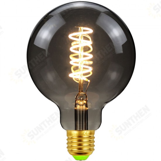 Lighting Designer AC220 E27 2700K 4W G95 Dimmable LED Incandescent Light Bulb Smoky Gray Glass Edison Bulb Filament Lamp Retro Decor