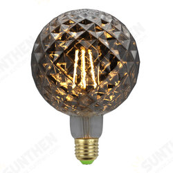 Lighting Designer AC220V E27 2700K 4W G125 LED Incandescent Light Bulb Smoky Gray Pineapple Pattern Glass Edison Bulb Filament Lamp Retro Decor Lighting Designer AC220V E27 2700K 4W G125 LED Incandescent Light Bulb Smoky Gray Pineapple Pattern Glass Edison Bulb Filament Lamp Retro Decor