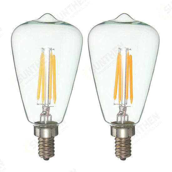 Retro E12 4W Edison Filament Bulb LED Warm White Pure White Light Lamp Candle AC 110V