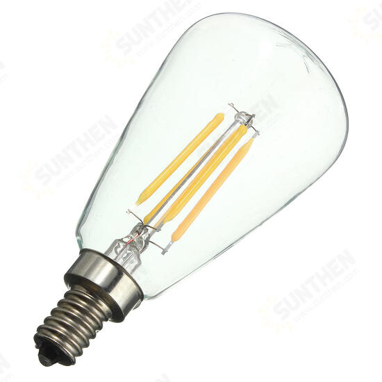 Retro E12 4W Edison Filament Bulb LED Warm White Pure White Light Lamp Candle AC 110V