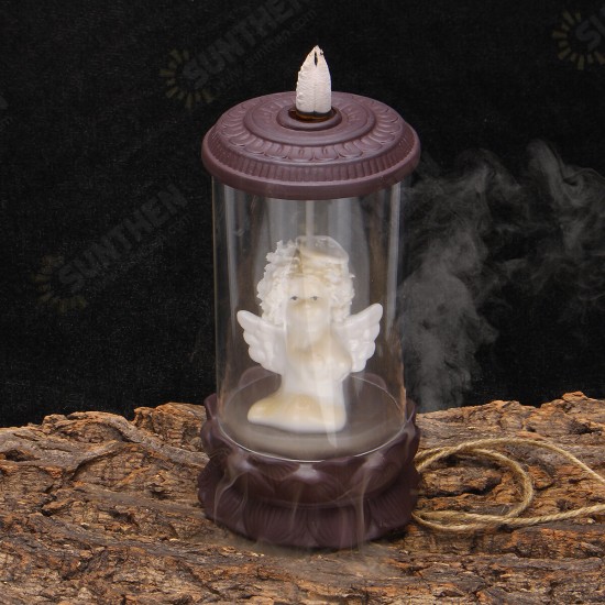 Angel Ceramic Backflow Incense Burner Smoke Cones Holder Sticks Censer Clay