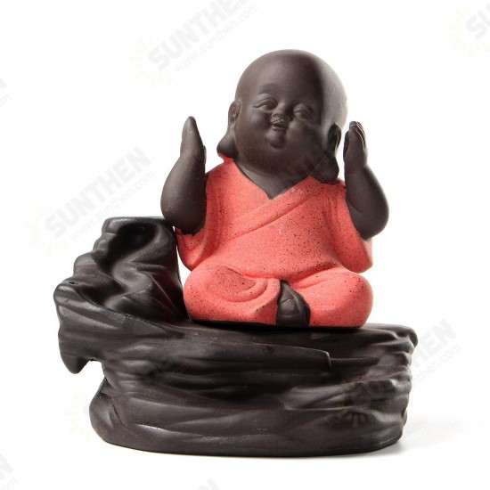 Buddha Backflow Incense Cone Burner Holder Buddhist Monk Zazen Home Fragrant Backflow Censer Decor