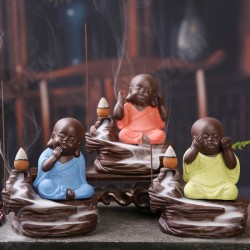 Buddha Backflow Incense Cone Burner Holder Buddhist Monk Zazen Home Fragrant Backflow Censer Decor Buddha Backflow Incense Cone Burner Holder Buddhist Monk Zazen Home Fragrant Backflow Censer Decor