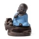 Buddha Backflow Incense Cone Burner Holder Buddhist Monk Zazen Home Fragrant Backflow Censer Decor