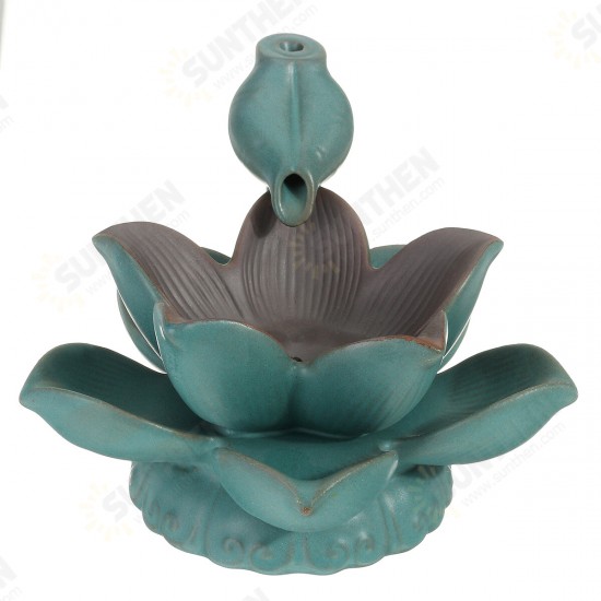 Ceramic Buddhism Backflow Sleep Meditation Smoke Incense Burner Censer Holder