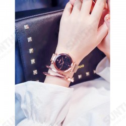 Luxury Clock Magnet Buckle Starry Sky Diamond Quartz Watch Geometric Surface Fashion Casual Dress Wristwatch Luxury Clock Magnet Buckle Starry Sky Diamond Quartz Watch Geometric Surface Fashion Casual Dress Wristwatch