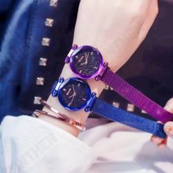 Luxury Clock Magnet Buckle Starry Sky Diamond Quartz Watch Geometric Surface Fashion Casual Dress Wristwatch Luxury Clock Magnet Buckle Starry Sky Diamond Quartz Watch Geometric Surface Fashion Casual Dress Wristwatch