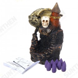 Resin Backflow Incense Burner Holder Buddhist Censer + 10 Cones Home Decoration Resin Backflow Incense Burner Holder Buddhist Censer + 10 Cones Home Decoration