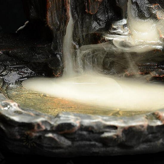 Backflow Incense Cone Burner Censer Holder Mountain Waterfall Stream Home Fragrant Furnace Decor