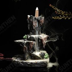 Backflow Incense Cone Burner Censer Holder Mountain Waterfall Stream Home Fragrant Furnace Decor Backflow Incense Cone Burner Censer Holder Mountain Waterfall Stream Home Fragrant Furnace Decor