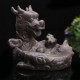 Dragon Fish Backflow Tower Burner Holder Ceramic With 10Pcs Cone Incense Decor