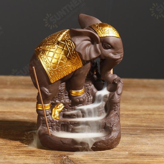 Backflow Incense Burner Elephant G od Censer Stick Holder