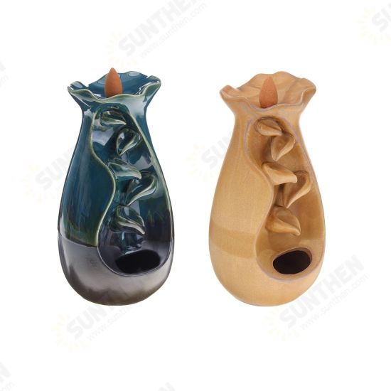 Mountain River Handicraft Incense Holder Ceramic Backflow Waterfall Smoke Incense Burner Censer Holder