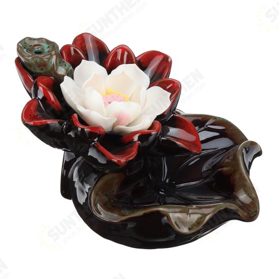 Waterfall Backflow Incense Burner Ceramic Buddhist Censer Holder Home Room Decor