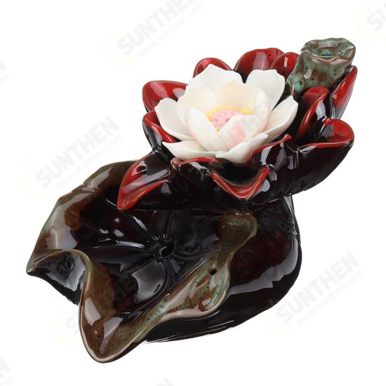 Waterfall Backflow Incense Burner Ceramic Buddhist Censer Holder Home Room Decor