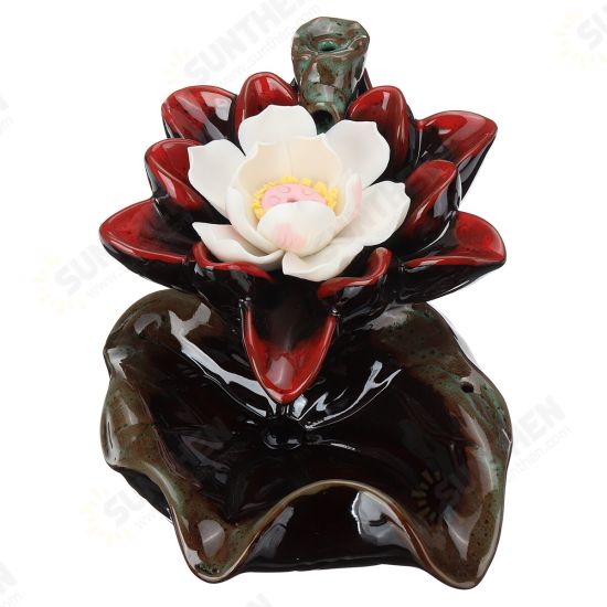 Waterfall Backflow Incense Burner Ceramic Buddhist Censer Holder Home Room Decor