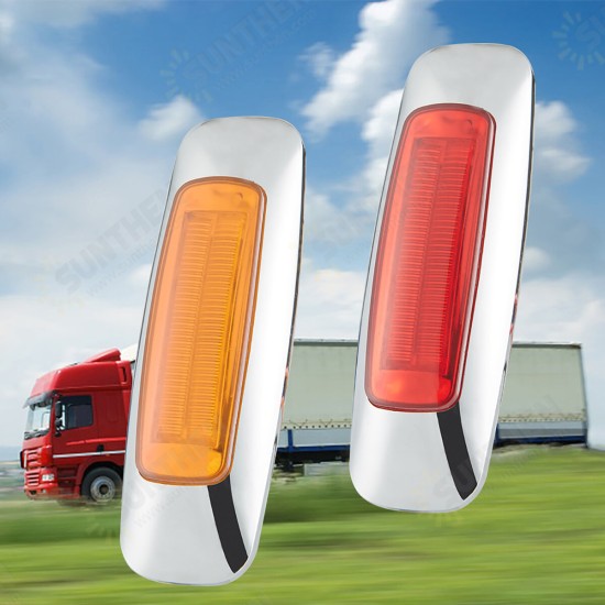 2X 8LED 12V/24V Waterproof Side Marker Lights Taillights For Truck Pickup