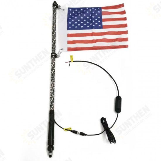 3/4/5FT RGB Lighted Antenna LED Light Whip Flag For SUV ATV RZR UTV Xmas