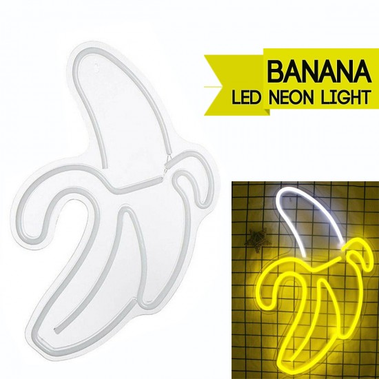 Banana LED Neon Sign Light Art Wall Lamp for Bar Pub Bedroom Decoration