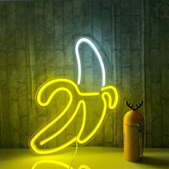 Banana LED Neon Sign Light Art Wall Lamp for Bar Pub Bedroom Decoration