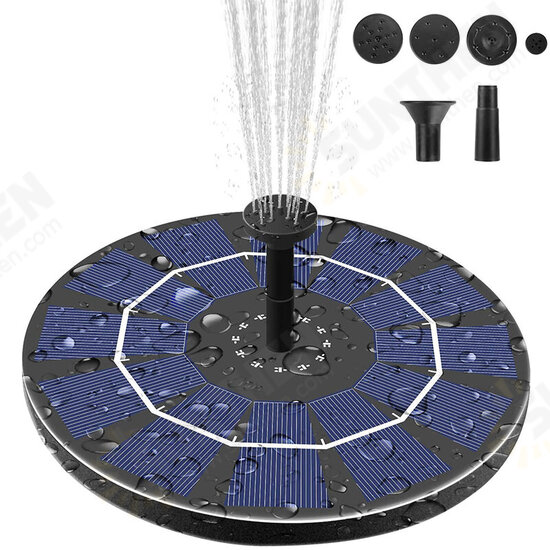 6V 2.5W Solar Fountain Pump 800mAh Battery Backup Bird Bath Garden Pond Pool