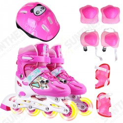 3 Sizes Adjustable Inline Skates Set with LED Flashing Wheels Safe Roller Light Up Illuminating Wheels Beginner Skates Roller with Protective for Adult&Kids 3 Sizes Adjustable Inline Skates Set with LED Flashing Wheels Safe Roller Light Up Illuminating Wheels Beginner Skates Roller with Protective for Adult&Kids