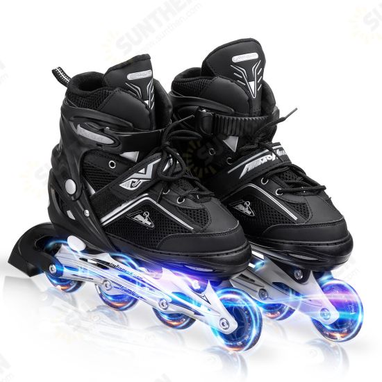 4 Size Adjustable Safe＆Durable Inline Skates for Kids and Adults Outdoor Blades Roller Skates with Full Light Up LED Wheels Boys Girls Gifts