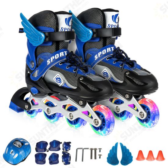 Kids Inline Skates Adjustable Illuminating Roller Skating Shoes Sliding Skating Sneakers