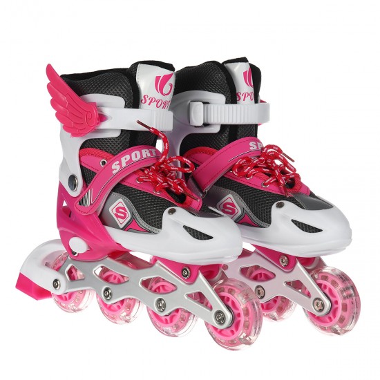 Kids Inline Skates Adjustable Illuminating Roller Skating Shoes Sliding Skating Sneakers