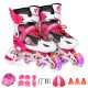 Kids Inline Skates Adjustable Illuminating Roller Skating Shoes Sliding Skating Sneakers