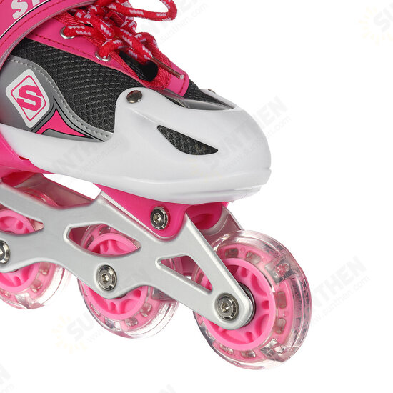 Kids Inline Skates Adjustable Illuminating Roller Skating Shoes Sliding Skating Sneakers