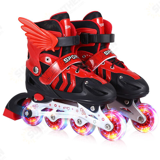 S/M/L Inline Skates with 4 LED PVC Skate Wheels Entry-level Kid Women Men Roller Skates Birthday Gift for Teen Girl Boy Teenager