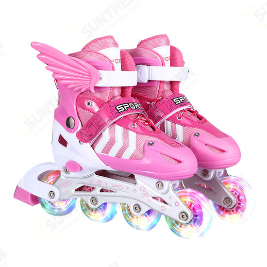 S/M/L Inline Skates with 4 LED PVC Skate Wheels Entry-level Kid Women Men Roller Skates Birthday Gift for Teen Girl Boy Teenager