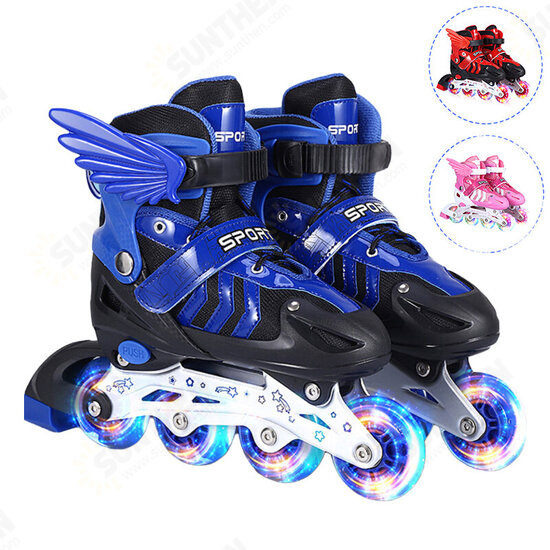 S/M/L Inline Skates with 4 LED PVC Skate Wheels Entry-level Kid Women Men Roller Skates Birthday Gift for Teen Girl Boy Teenager