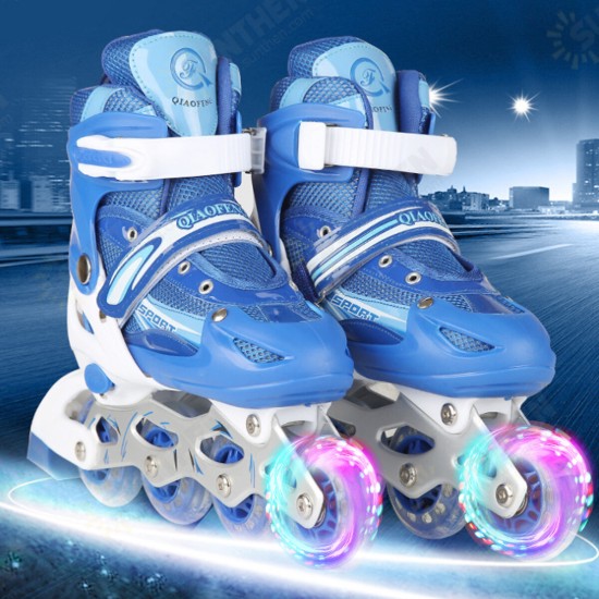 Single Flash Skates Skate Shoes Inline Skates Adjustable Inline Skates Speed Skates Breathable Adult Children's Roller Skates