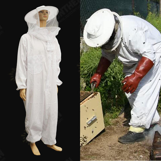 Beekeeping Protective Equipment Jacket Veil Full Body Suit Hat Smock Beekeeping Tools Set