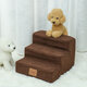 Three-tier Pet Ladder 16*39CM Sponge Steps for Little Dog-Black/Brown