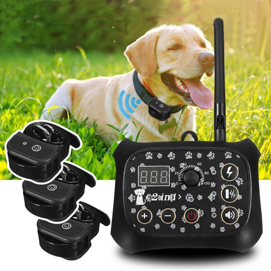 Wireless Electric Pet Fence Waterproof Collar Containment System Transmitter 1/2/3xReceiver
