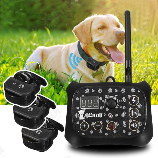 Wireless Electric Pet Fence Waterproof Collar Containment System Transmitter 1/2/3xReceiver