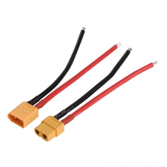 1 Pair XT60 Battery Male And Female Connector Bullet Plug with Silicon 14 AWG Wire And Cable for RC Lithium Polymer Battery