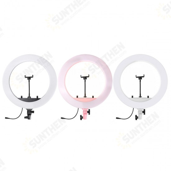 100-240V 18 inch Ring Light Mobile Phone Live Beauty Night Light + Hose Phone Clip + PTZ Stepless Dimming