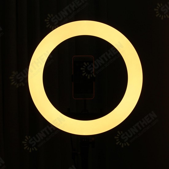 100-240V 18 inch Ring Light Mobile Phone Live Beauty Night Light + Hose Phone Clip + PTZ Stepless Dimming