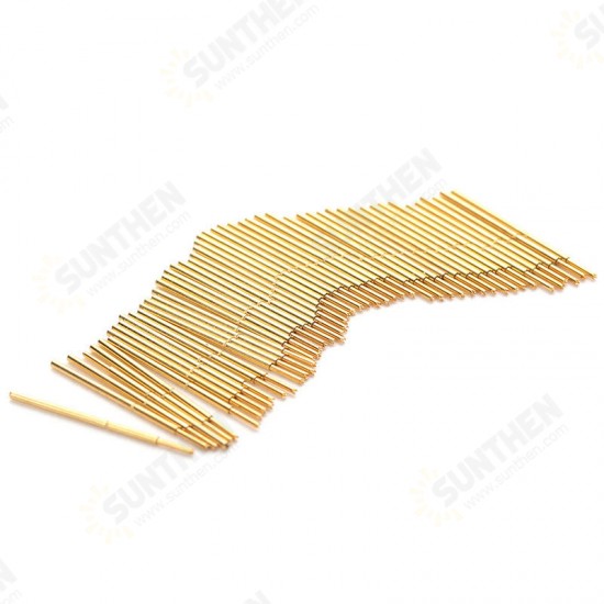 100 Pcs PA50-Q1 Gold-Plated Test Probe Outer Diameter 0.68mm Length 16.55mm Test Tool Spring For Testing Circuit Board Instruments Test Pin