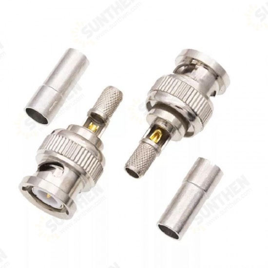 10Pcs Y-1073 BNC Male Plug Fully Shielded High Precision High Frequency Test BNC Connector