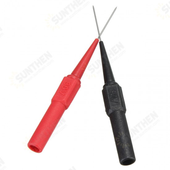 10pcs Insulation Piercing Needle Non-destructive Multimeter Test Probe Red/Black